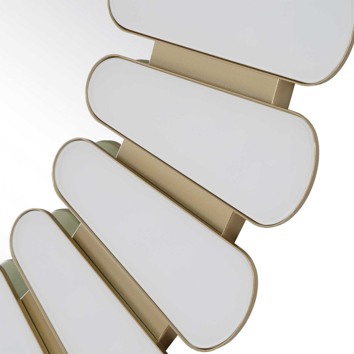 Miran White Glass Round Mirror Mirrors| Uttermost