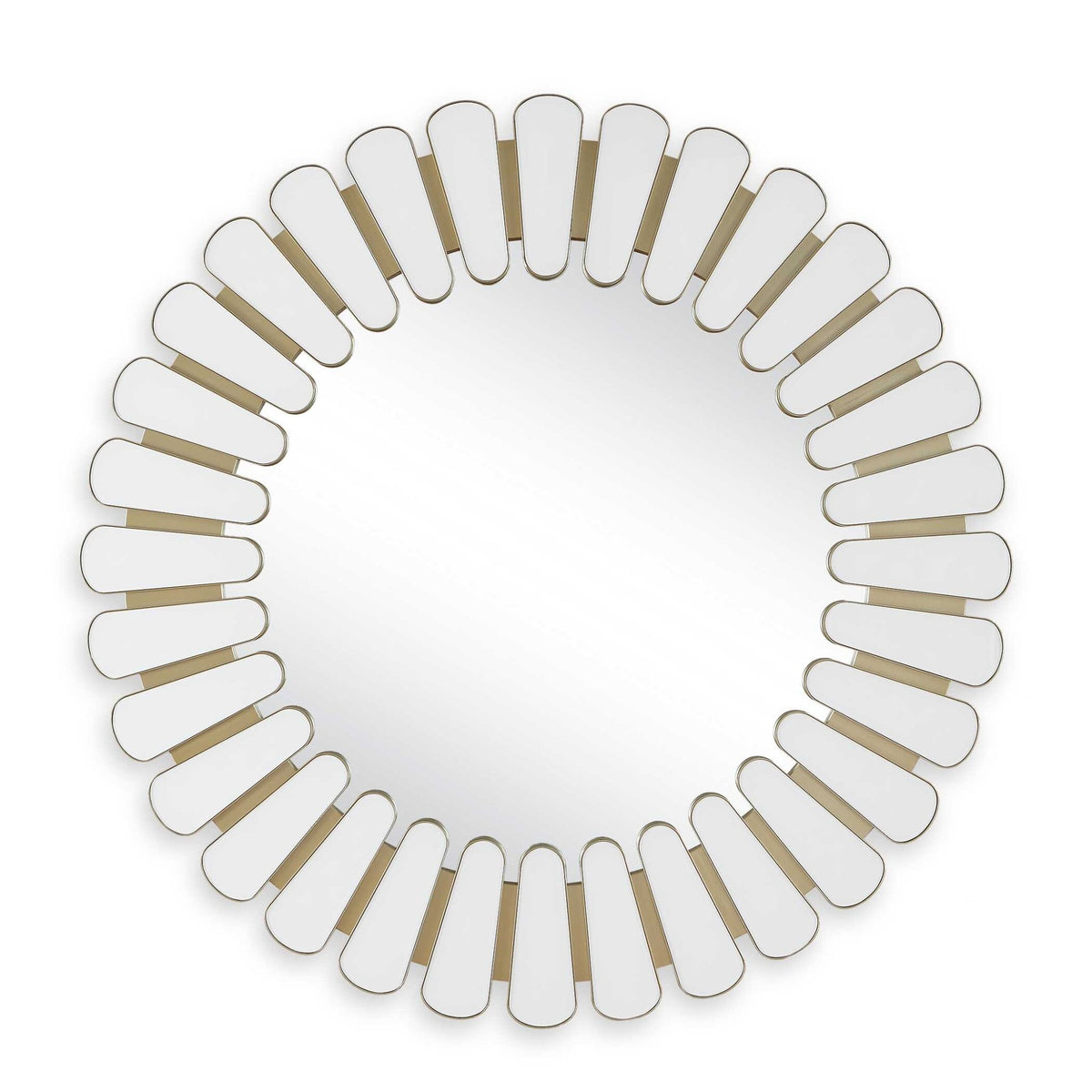 Miran White Glass Round Mirror Mirrors| Uttermost