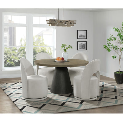 Mirren Swivel Dining Chair in Beige Linen(2Per Carton) - Al Rugaib Furniture