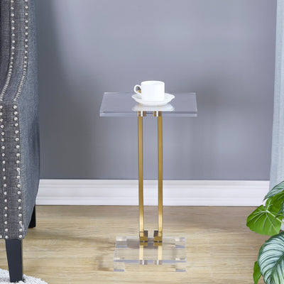 Mishelli Brushed Brass Accent Table - Al Rugaib Furniture