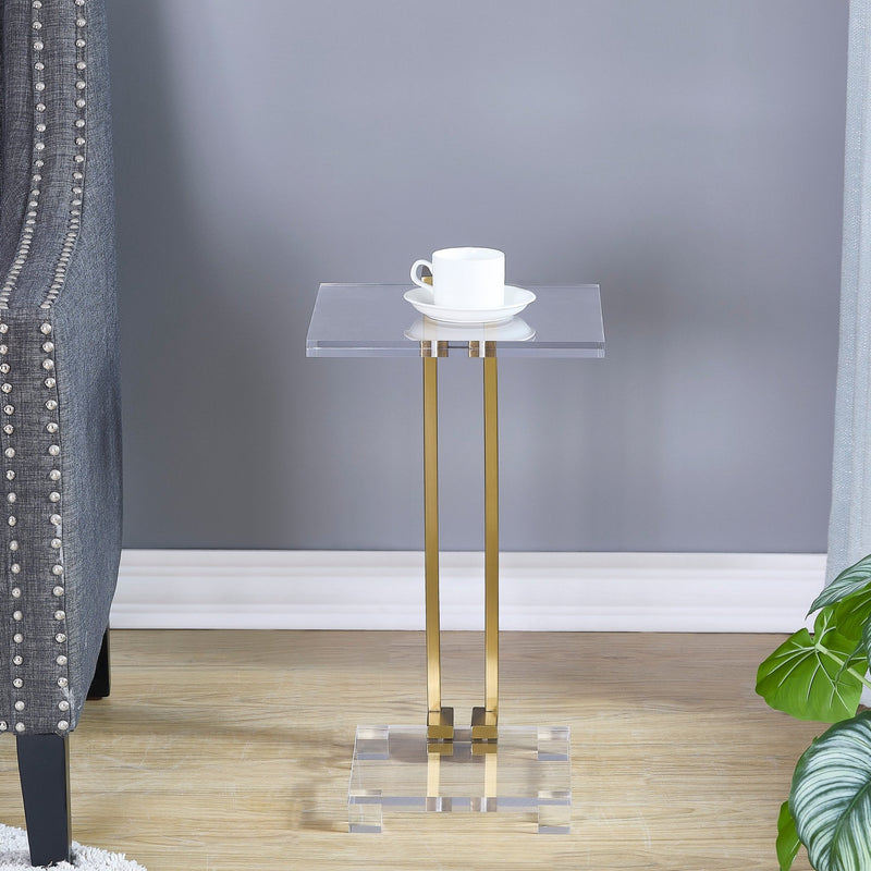Mishelli Brushed Brass Accent Table - Al Rugaib Furniture