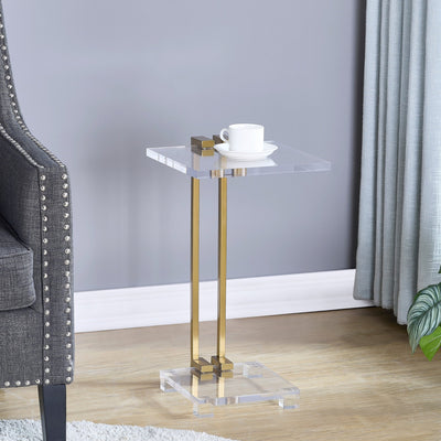 Mishelli Brushed Brass Accent Table - Al Rugaib Furniture