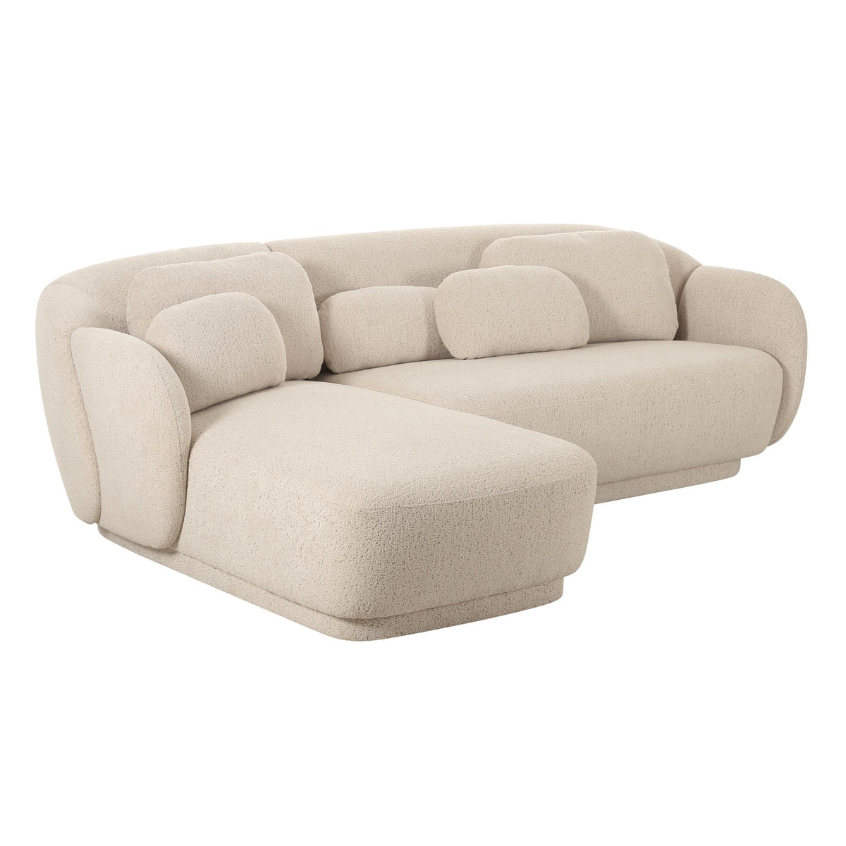 Misty Cream Boucle Sectional - LAF Sectionals| TOV