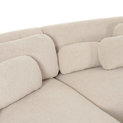 Misty Cream Boucle Sectional - LAF - Al Rugaib Furniture
