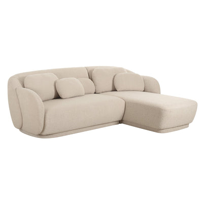 Misty Cream Boucle Sectional - RAF - Al Rugaib Furniture
