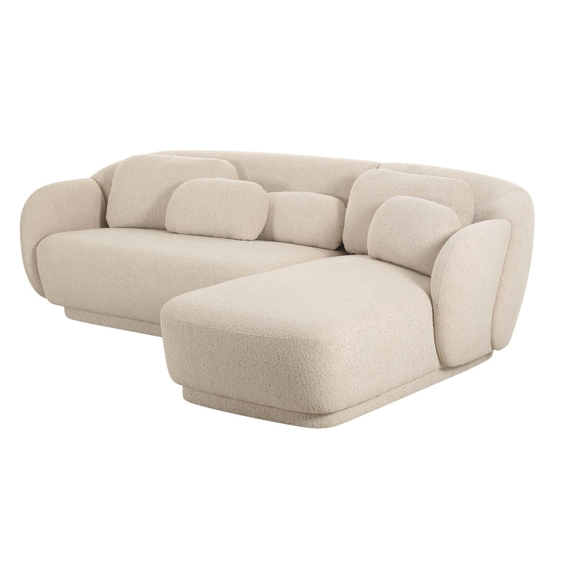 Misty Cream Boucle Sectional - RAF - Al Rugaib Furniture