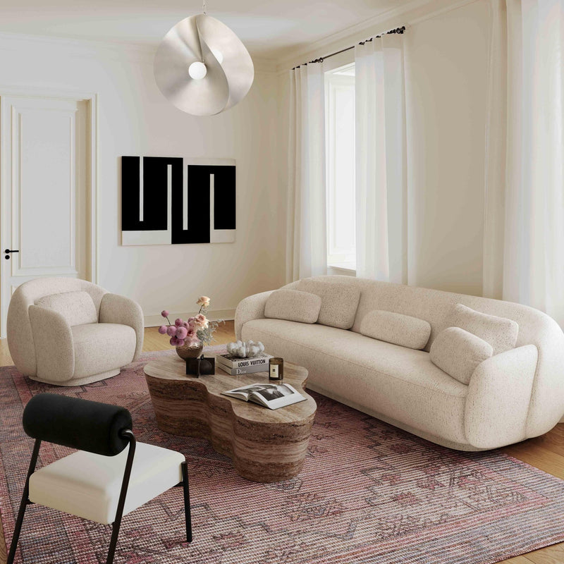 Misty Cream Boucle Sofa Set - Al Rugaib Furniture