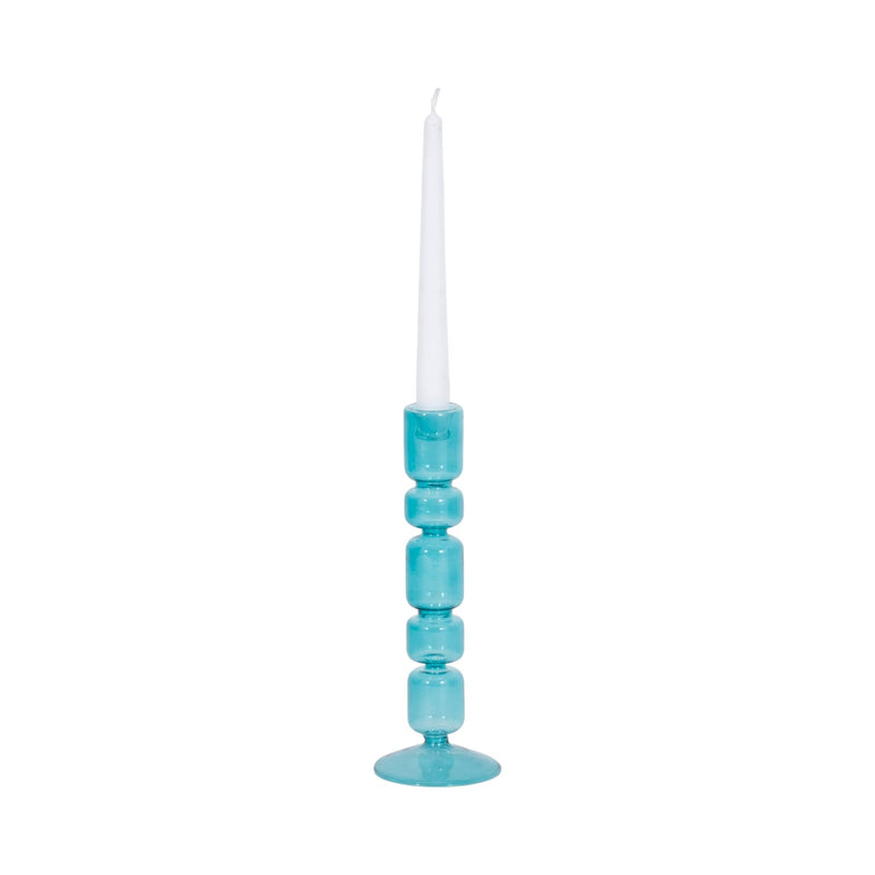 Mixed Bubble Taper Candleholder, Blue - Al Rugaib Furniture