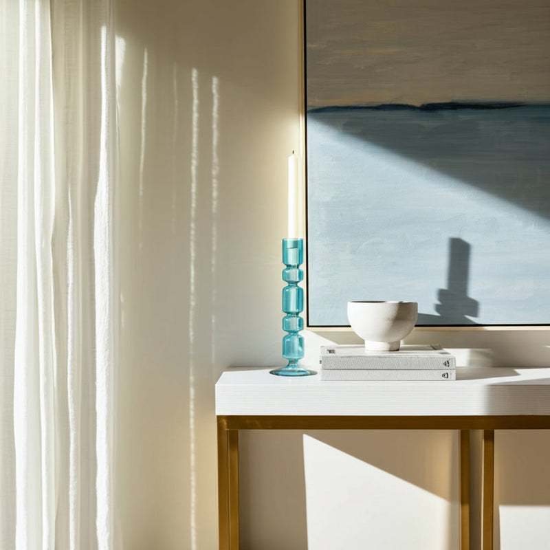 Mixed Bubble Taper Candleholder, Blue - Al Rugaib Furniture