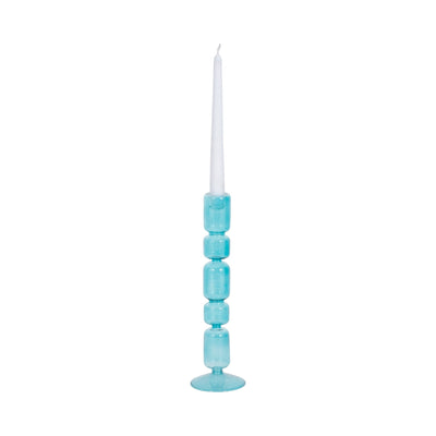 Mixed Bubble Taper Candleholder, Blue - Al Rugaib Furniture