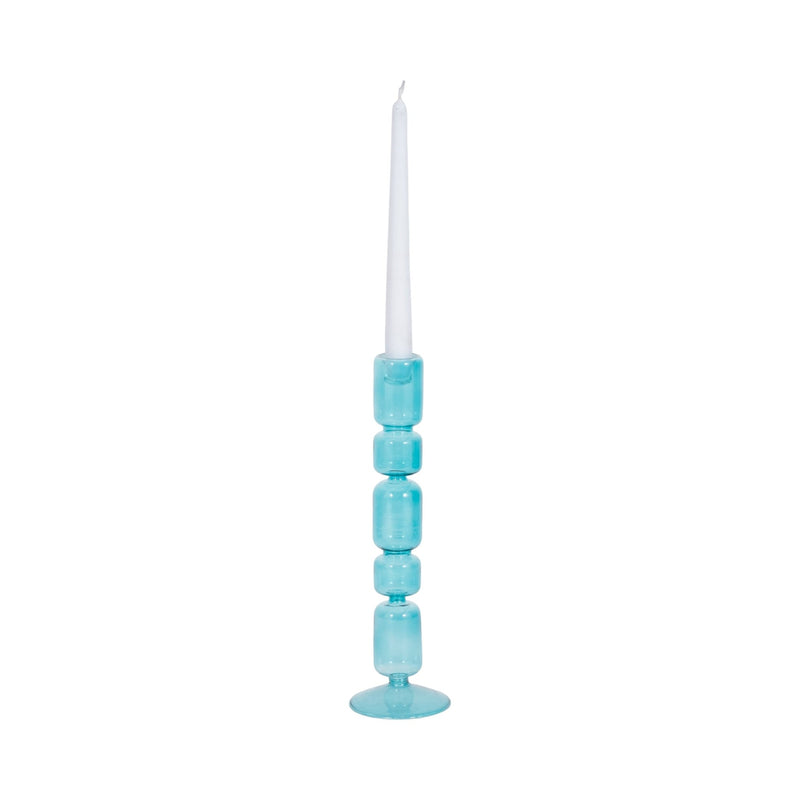 Mixed Bubble Taper Candleholder, Blue - Al Rugaib Furniture