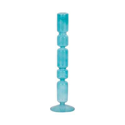 Mixed Bubble Taper Candleholder, Blue - Al Rugaib Furniture