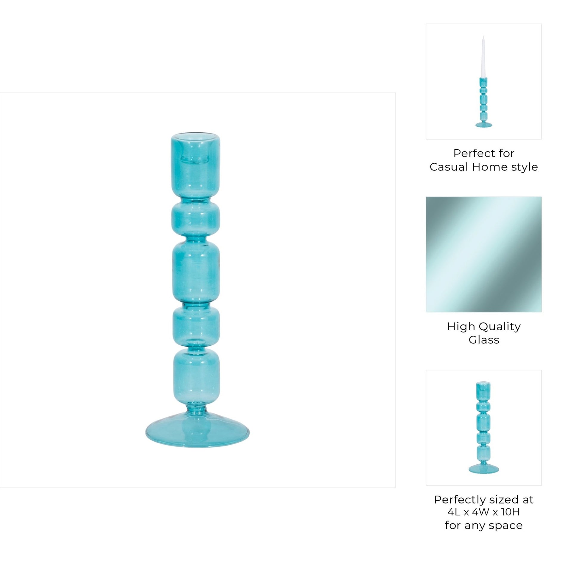 Mixed Bubble Taper Candleholder, Blue Candle Holders| Sagebrook Home