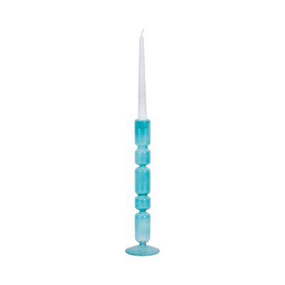 Mixed Bubble Taper Candleholder, Blue - Al Rugaib Furniture