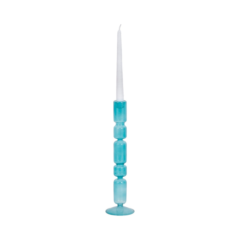 Mixed Bubble Taper Candleholder, Blue - Al Rugaib Furniture