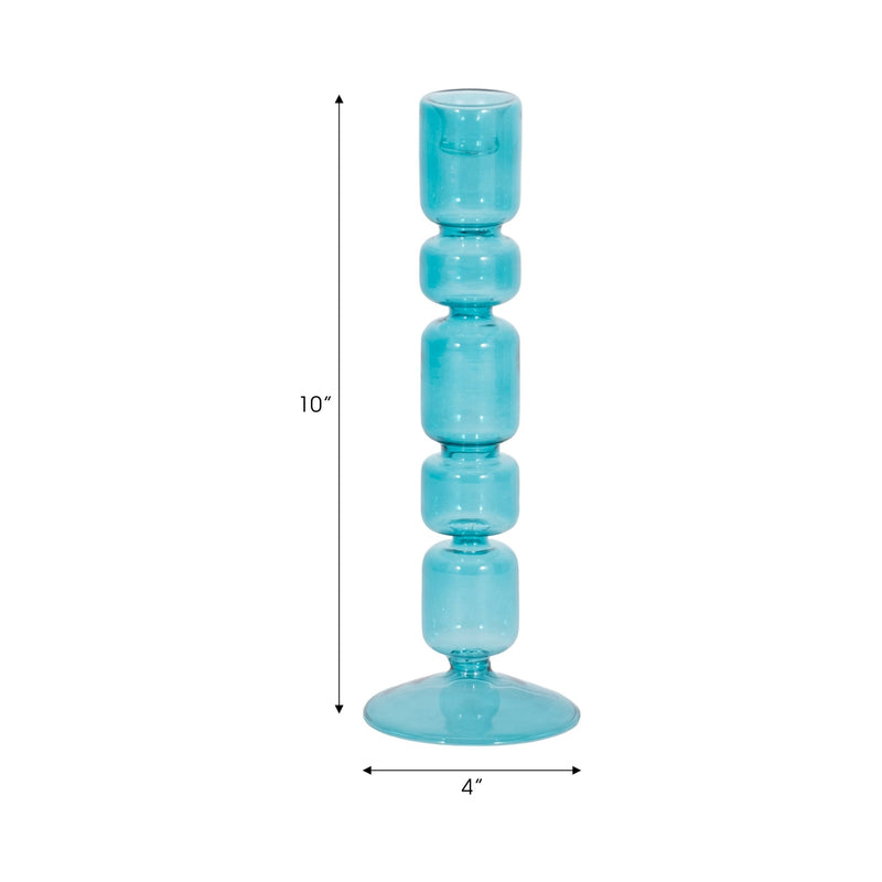 Mixed Bubble Taper Candleholder, Blue - Al Rugaib Furniture