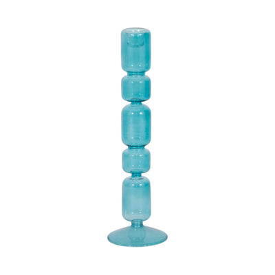 Mixed Bubble Taper Candleholder, Blue - Al Rugaib Furniture