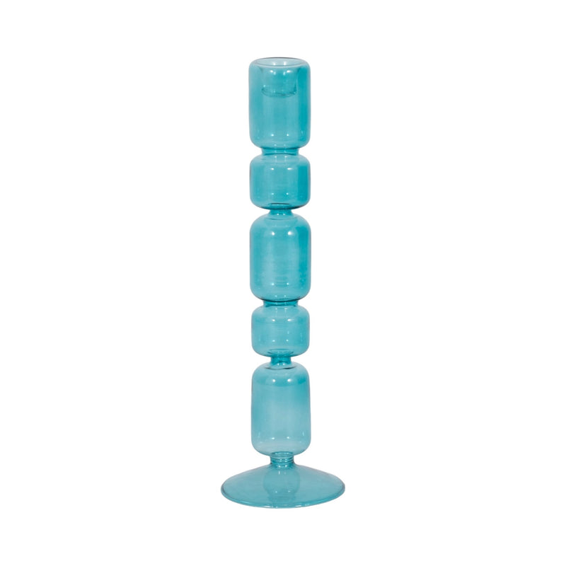 Mixed Bubble Taper Candleholder, Blue - Al Rugaib Furniture