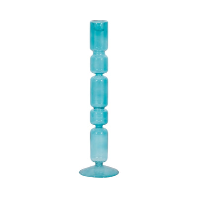 Mixed Bubble Taper Candleholder, Blue - Al Rugaib Furniture