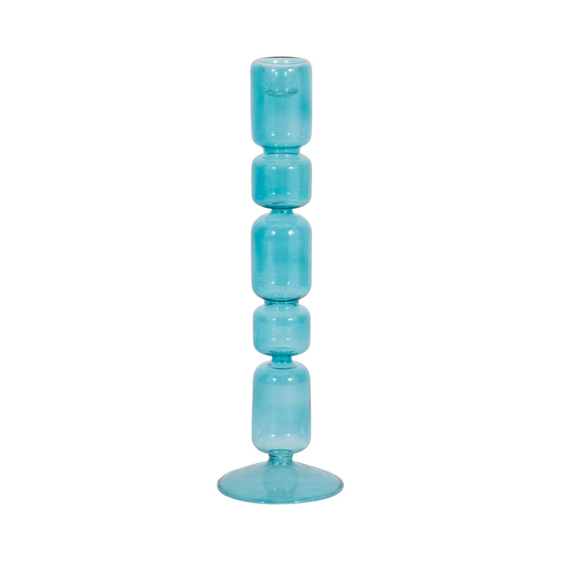 Mixed Bubble Taper Candleholder, Blue - Al Rugaib Furniture