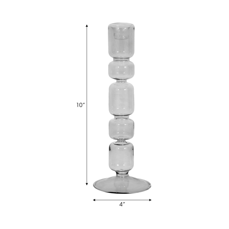 Mixed Bubble Taper Candleholder, Smoke - Al Rugaib Furniture