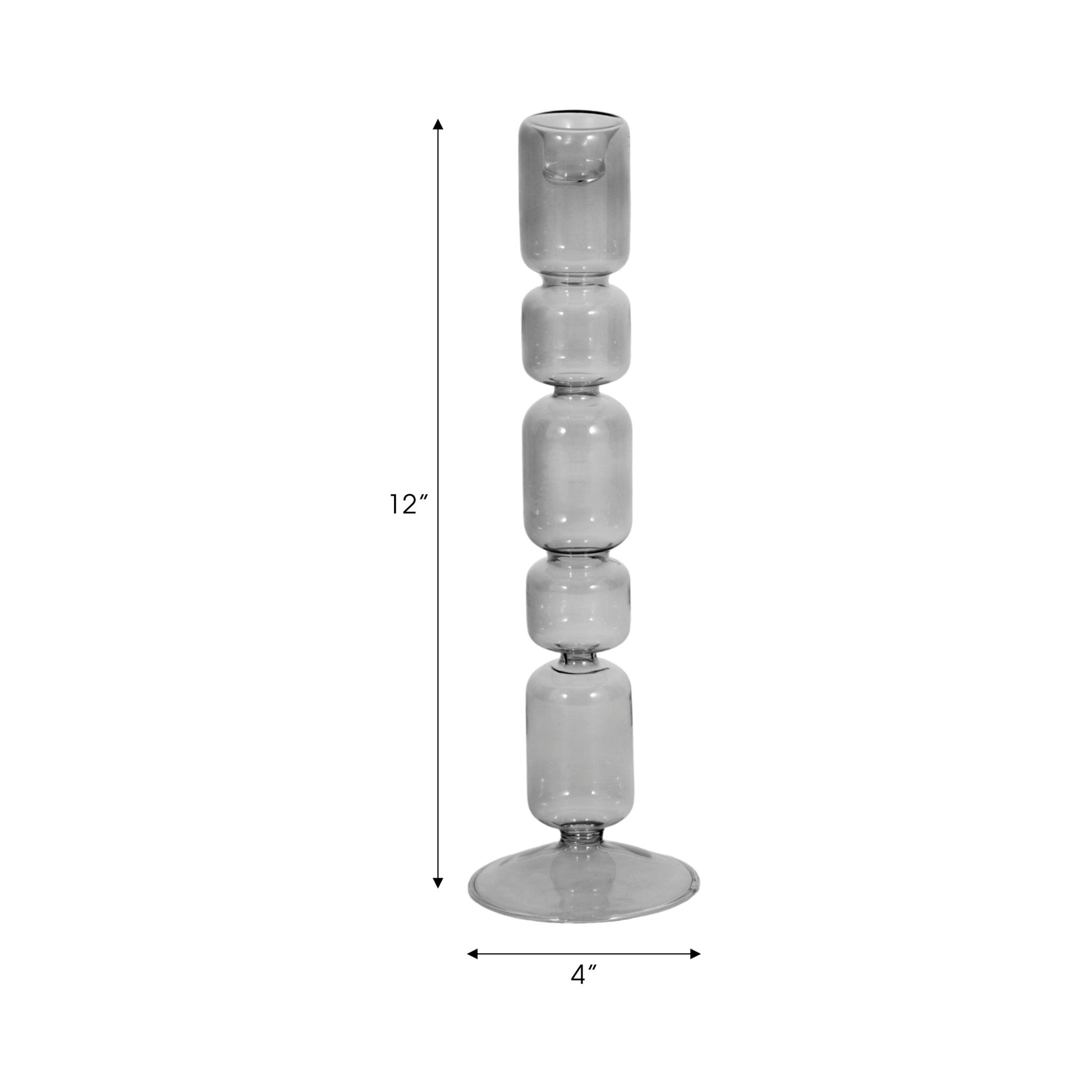 Mixed Bubble Taper Candleholder, Smoke Candle Holders| Sagebrook Home