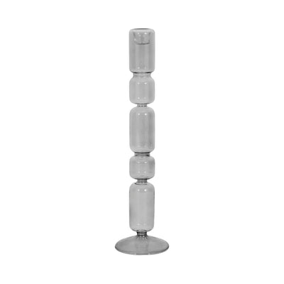 Mixed Bubble Taper Candleholder, Smoke - Al Rugaib Furniture