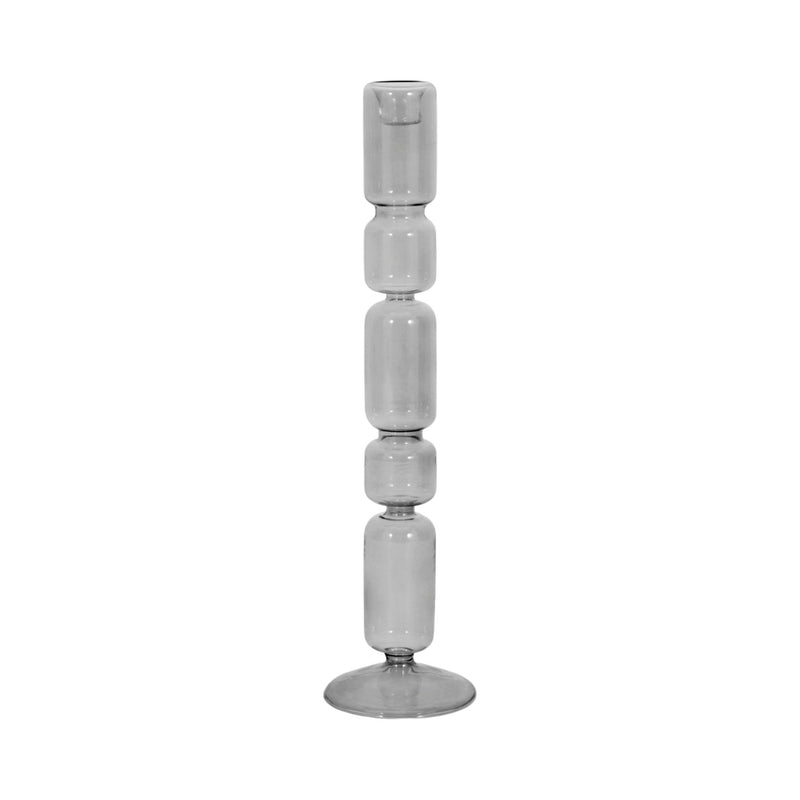 Mixed Bubble Taper Candleholder, Smoke - Al Rugaib Furniture