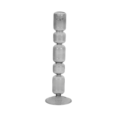 Mixed Bubble Taper Candleholder, Smoke - Al Rugaib Furniture