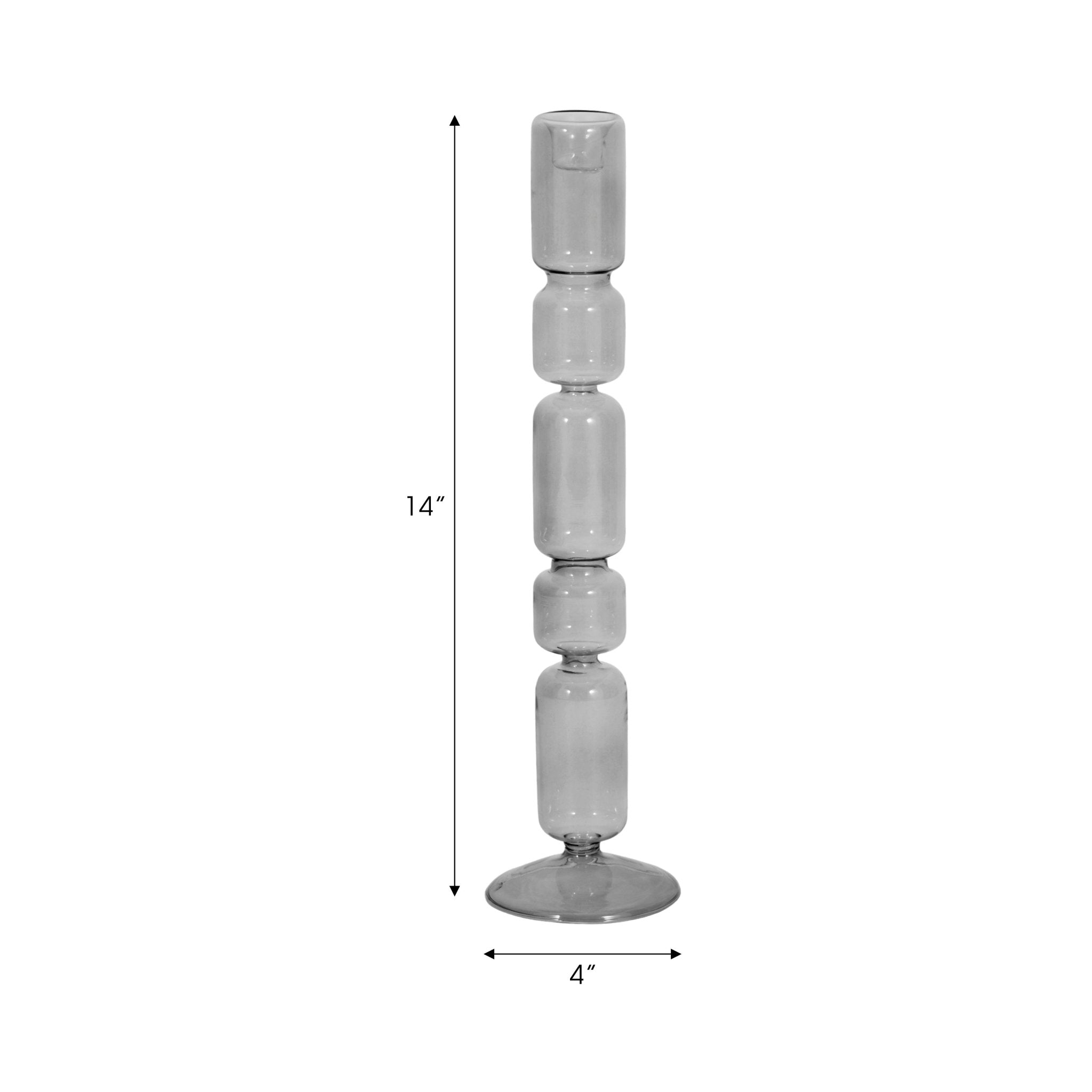 Mixed Bubble Taper Candleholder, Smoke Candle Holders| Sagebrook Home