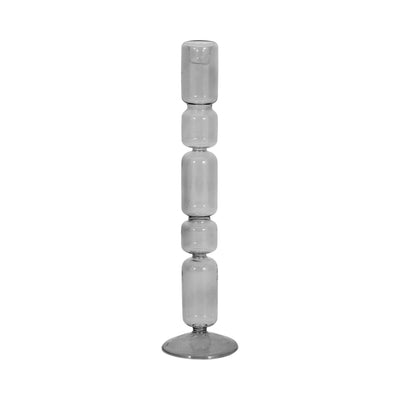 Mixed Bubble Taper Candleholder, Smoke - Al Rugaib Furniture