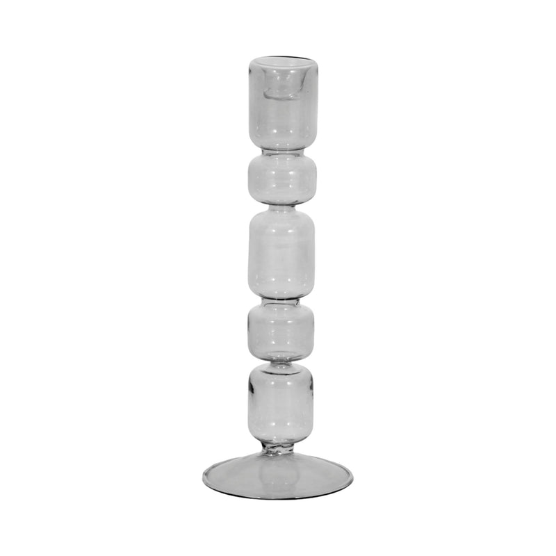 Mixed Bubble Taper Candleholder, Smoke - Al Rugaib Furniture