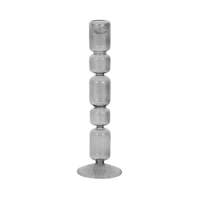 Mixed Bubble Taper Candleholder, Smoke - Al Rugaib Furniture