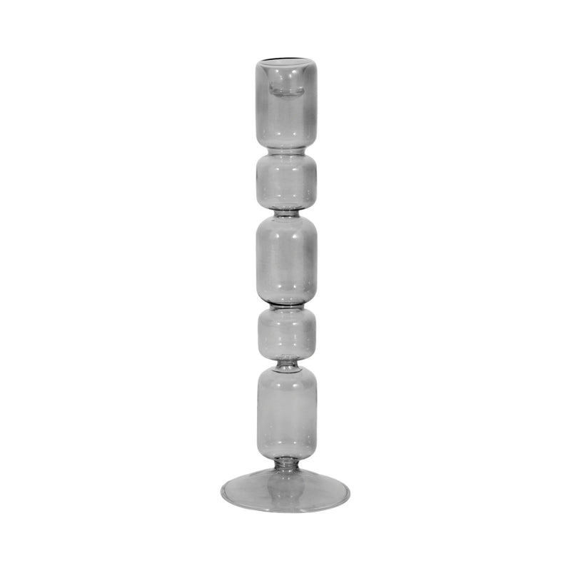 Mixed Bubble Taper Candleholder, Smoke - Al Rugaib Furniture