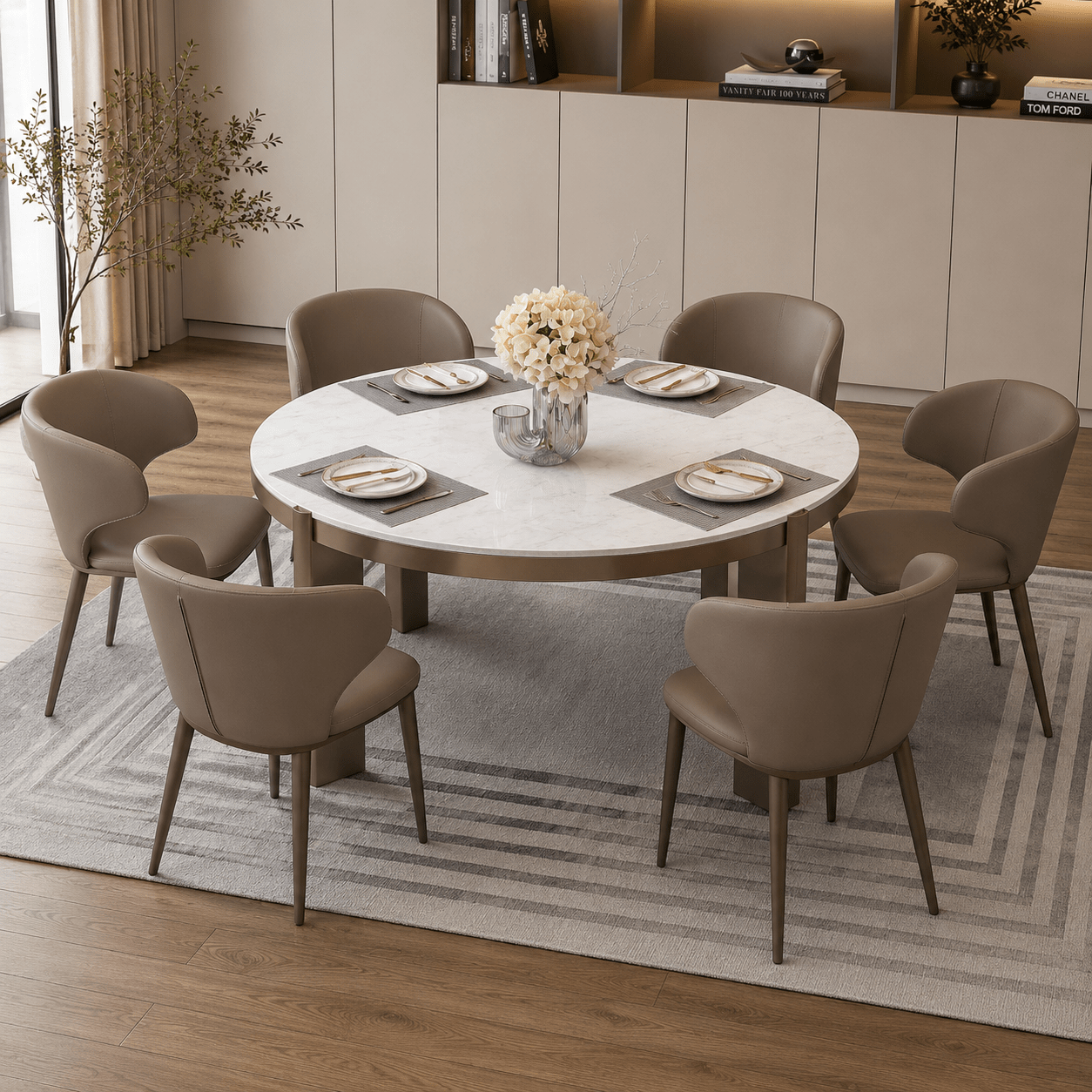 Mixology Station Round Dining Table 150 CM Dining Tables| AlRugaib Furniture