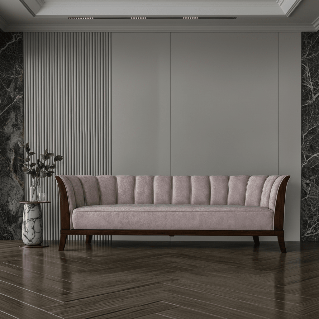 Mocha chanel fabric sofa 220x83x45 cm Sofas & Loveseats| Oak