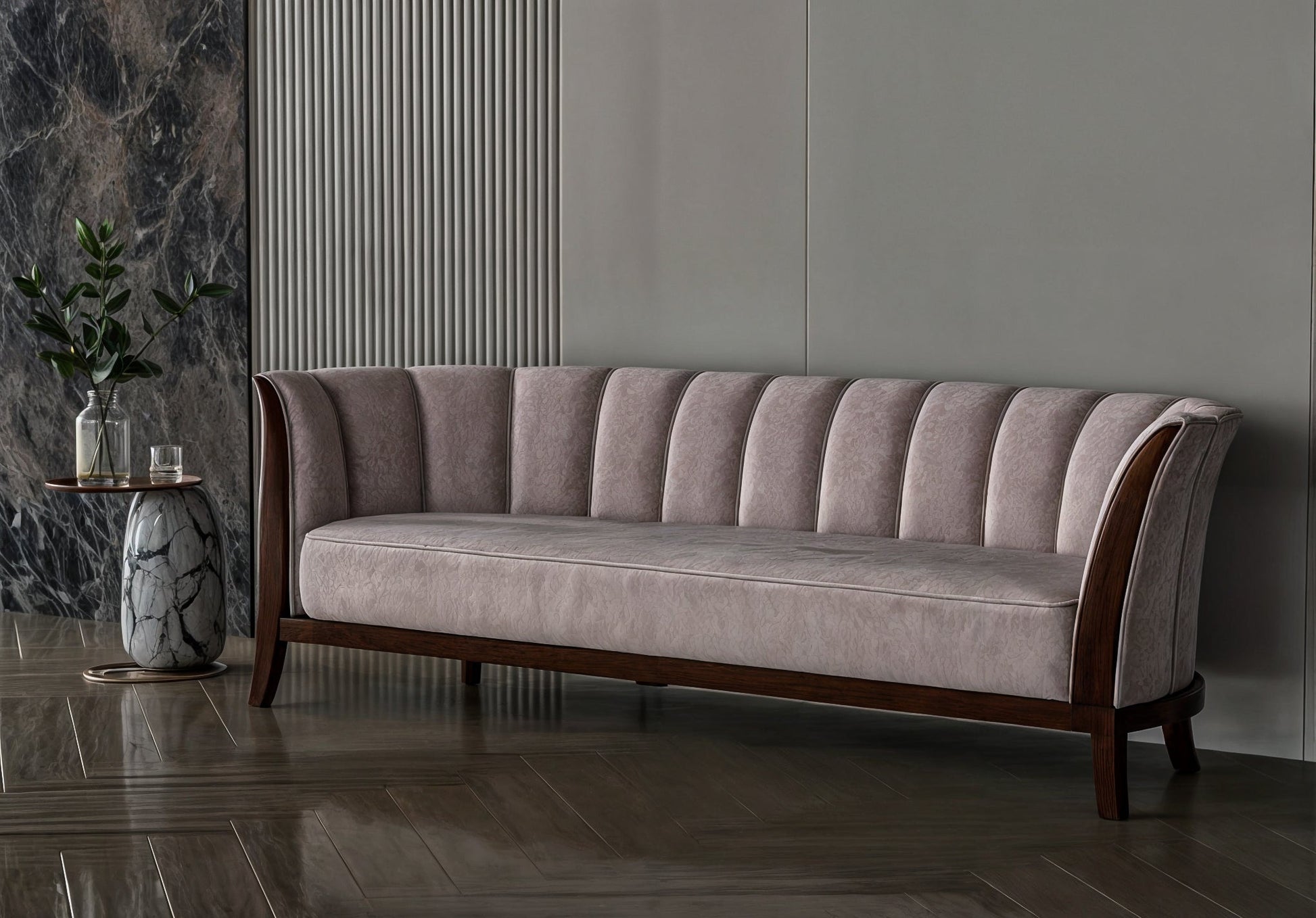 Mocha chanel fabric sofa 220x83x45 cm Sofas & Loveseats| Oak