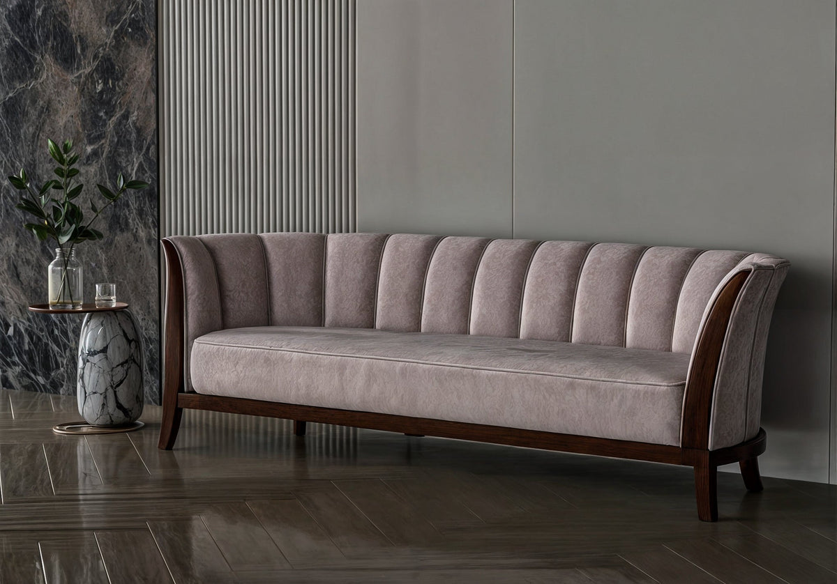 Mocha chanel fabric sofa 220x83x45 cm Sofas & Loveseats| Oak