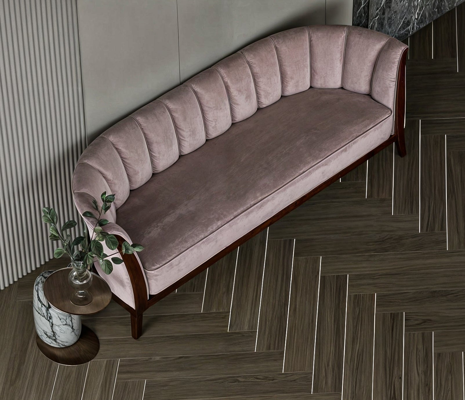 Mocha chanel fabric sofa 220x83x45 cm Sofas & Loveseats| Oak