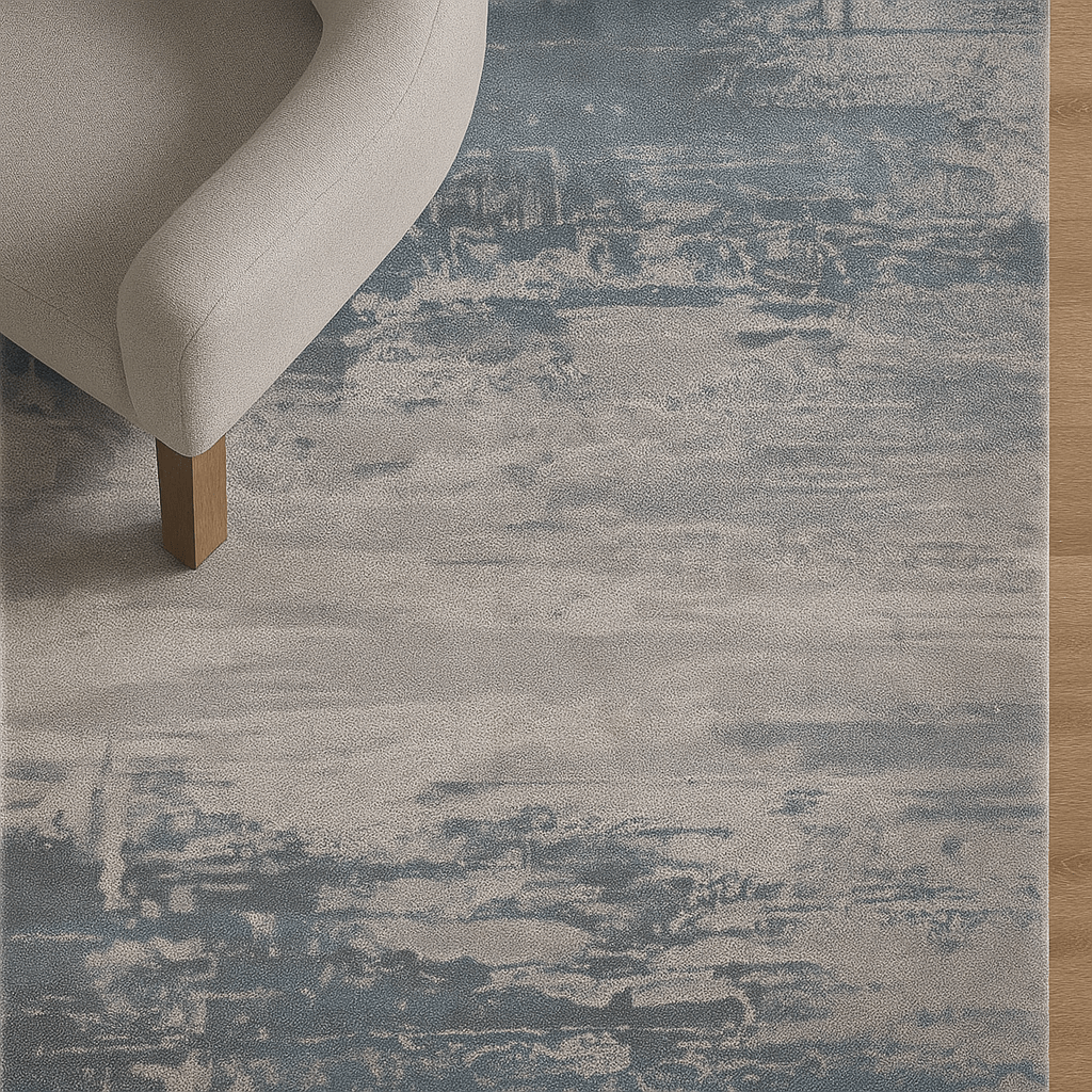 Modern baby blue and off-white Rug Rugs| Roots Furniture