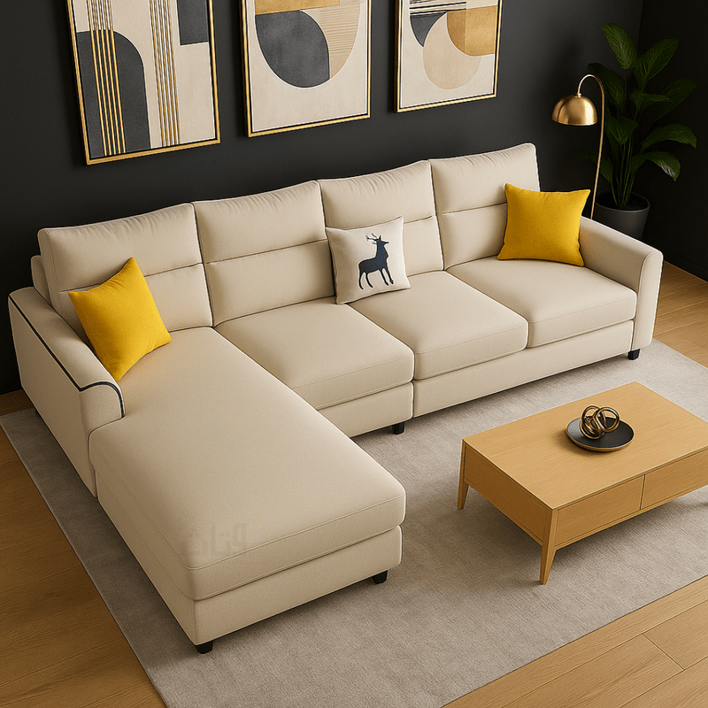 Modern Beige Corner Sofa Sofas & Loveseats| Otath