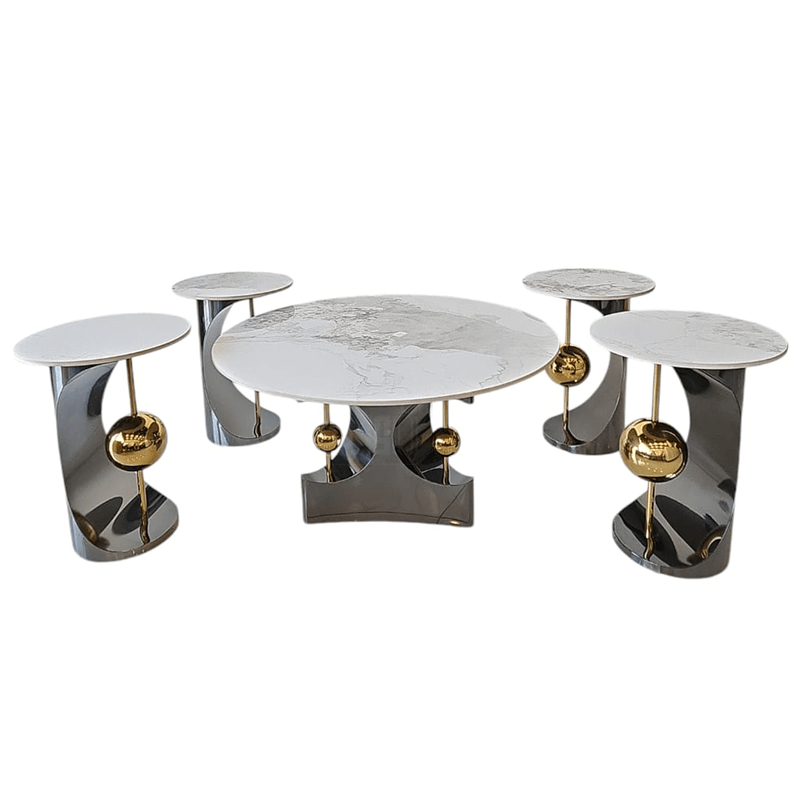Modern Ceramic Tables with Golden Touches - Al Rugaib Furniture