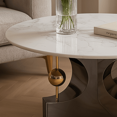 Modern Ceramic Tables with Golden Touches - Al Rugaib Furniture