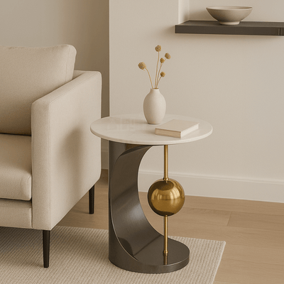 Modern Ceramic Tables with Golden Touches - Al Rugaib Furniture