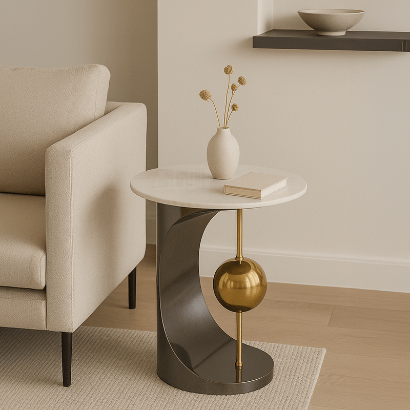 Modern Ceramic Tables with Golden Touches - Al Rugaib Furniture