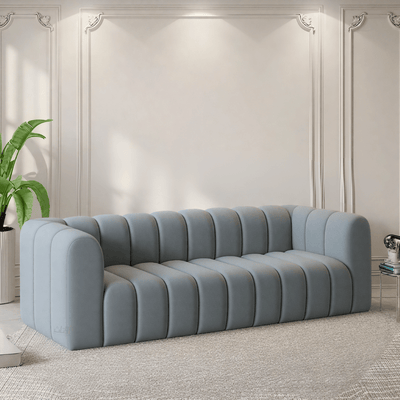 Modern Channel - Tufted 3 - Seater Sofa - Grey - Al Rugaib Furniture