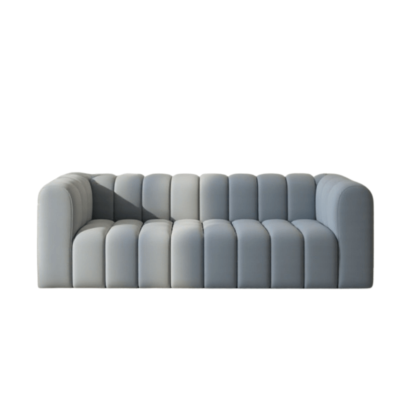 Modern Channel-Tufted 3-Seater Sofa - Grey Sofa| Otath
