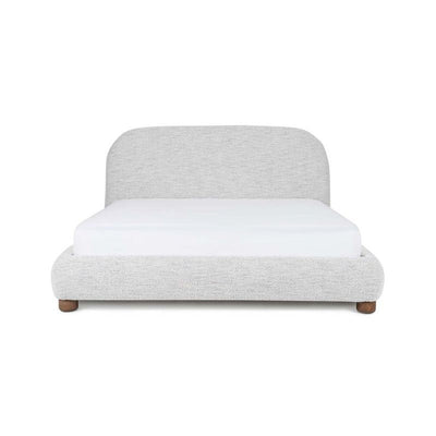 Modern Chenille Bed Frame by Alhome - Off - White - Al Rugaib Furniture