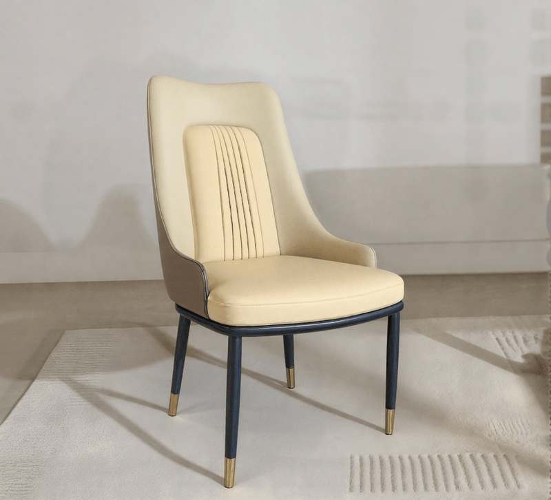 Modern dining set for 8 people with elegant golden accents. - Al Rugaib Furniture