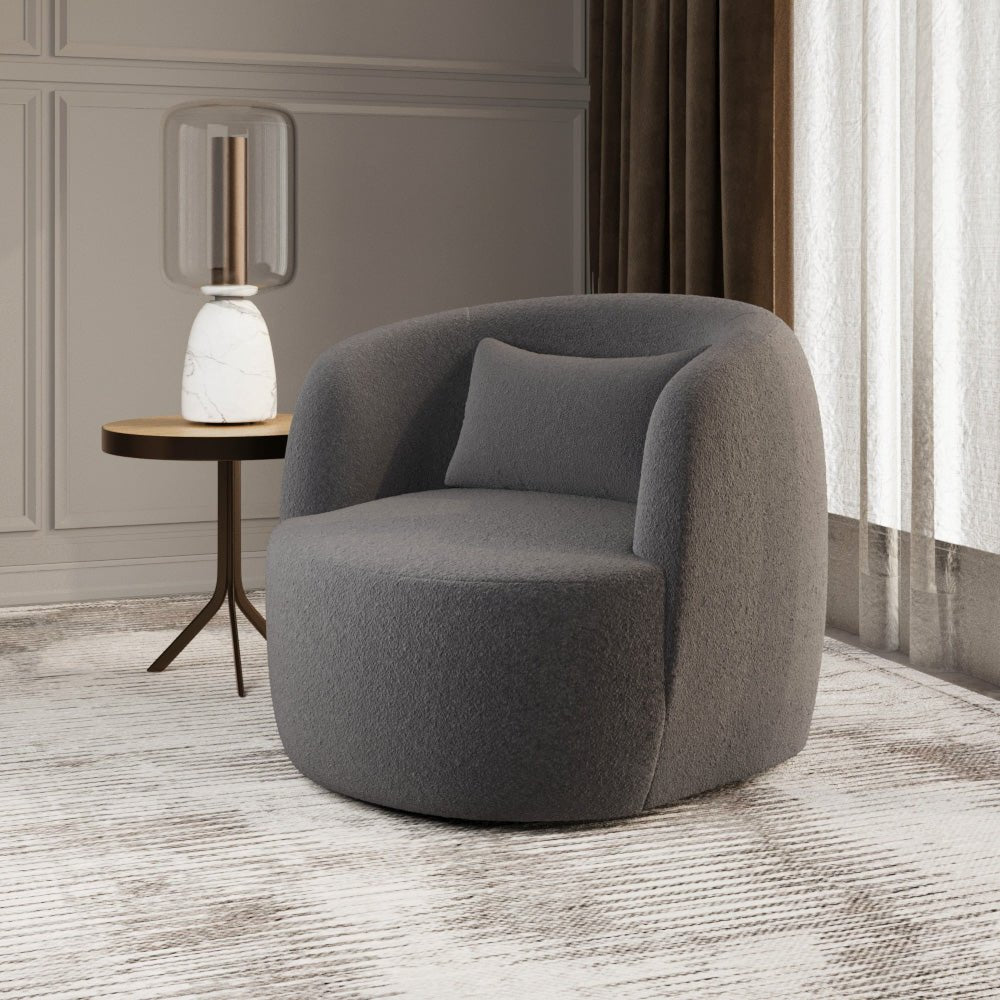 Modern Ergonomic Boucle Arm Chair - 80x85x85 cm - By Alhome Chairs| Alhome